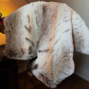 Luxury Faux Fur Dog Blanket — Striped Lynx