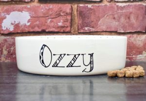 Personalised Straight-Sided Dog Bowls — Hand-painted